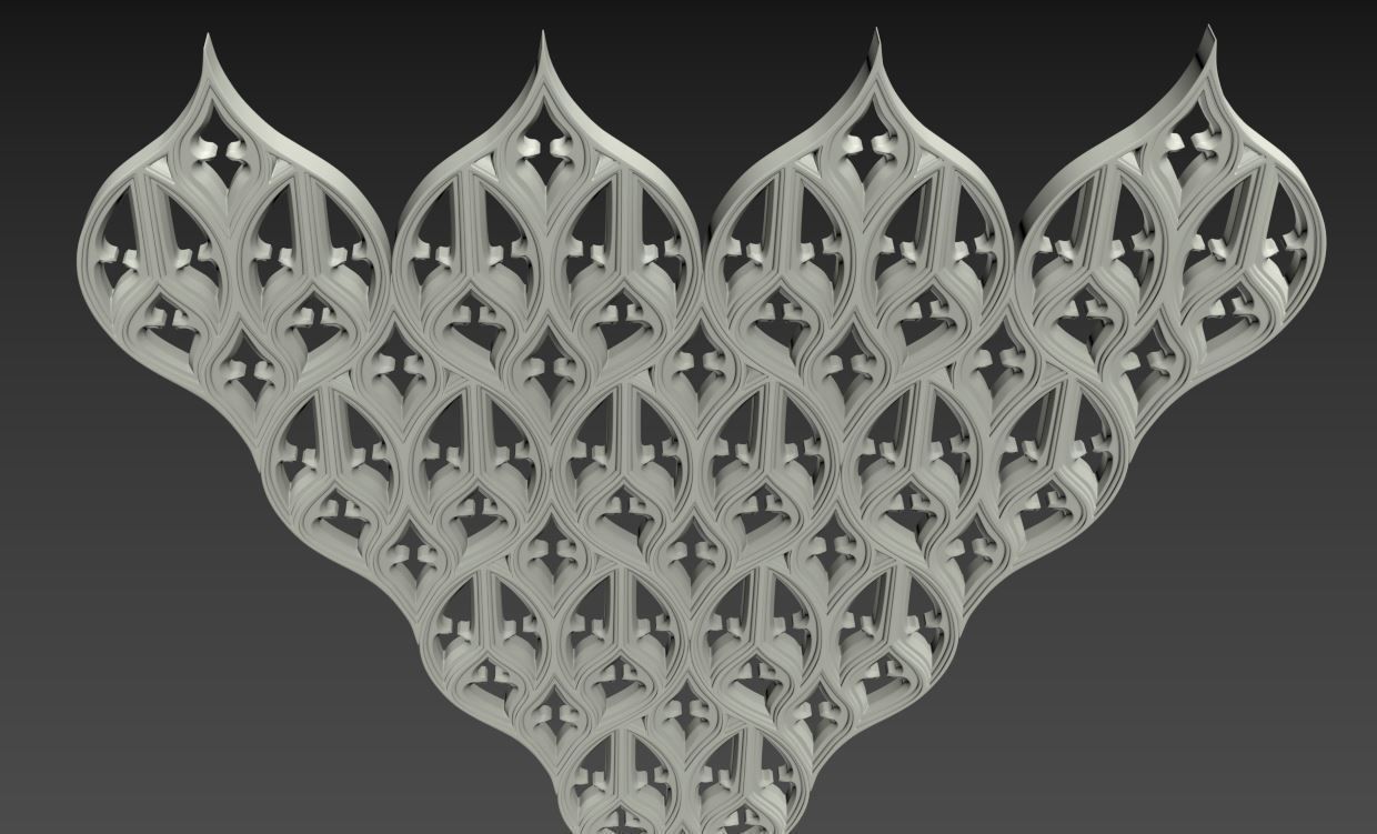 Seamless Gothic pattern 5 3D print model_3