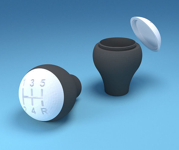 Gear Shifter Knob Container free 3D model 3D printable CGTrader