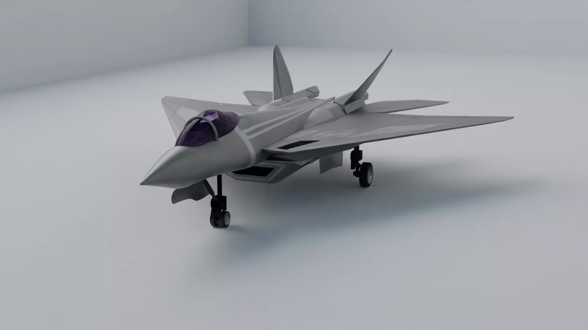 Q 01 Stealth Jet Fighter Design 3D model_0