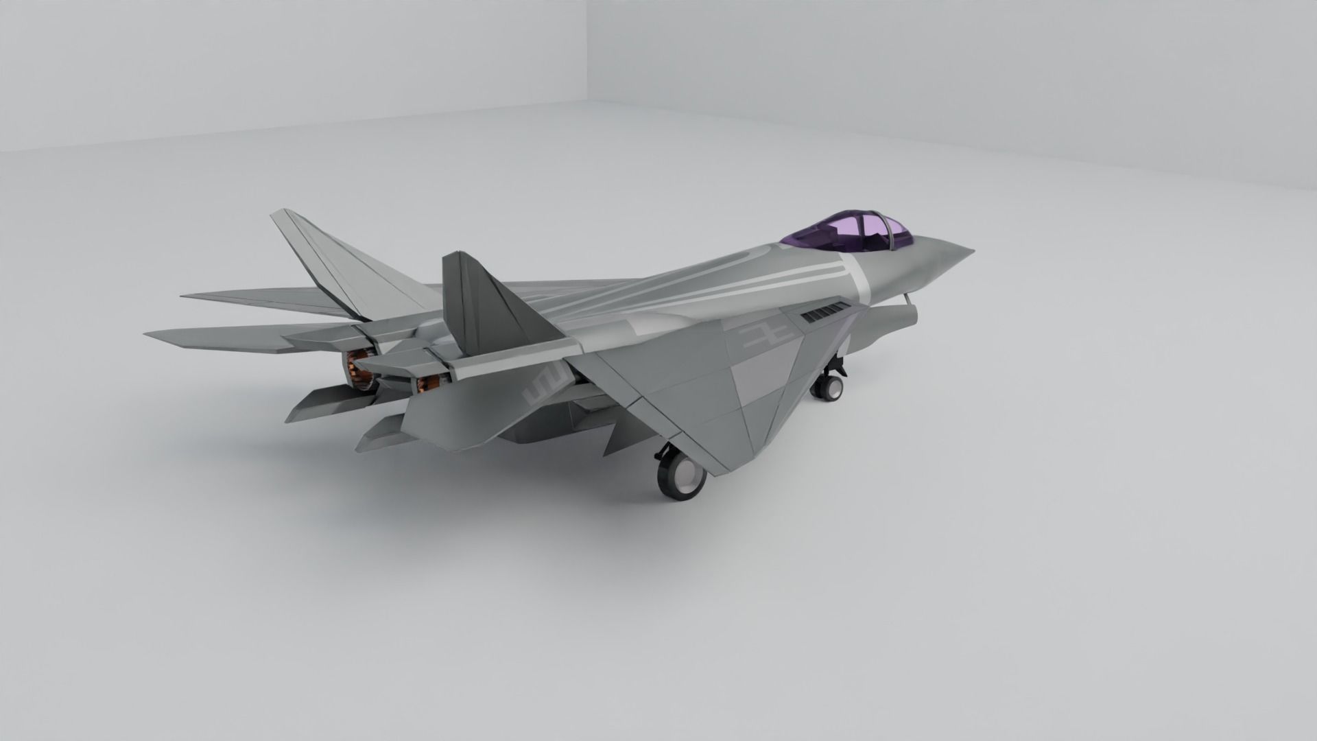 Q 01 Stealth Jet Fighter Design 3D model_5