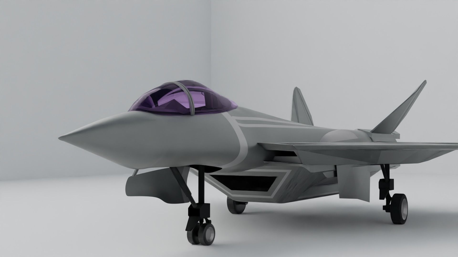 Q 01 Stealth Jet Fighter Design 3D model_9
