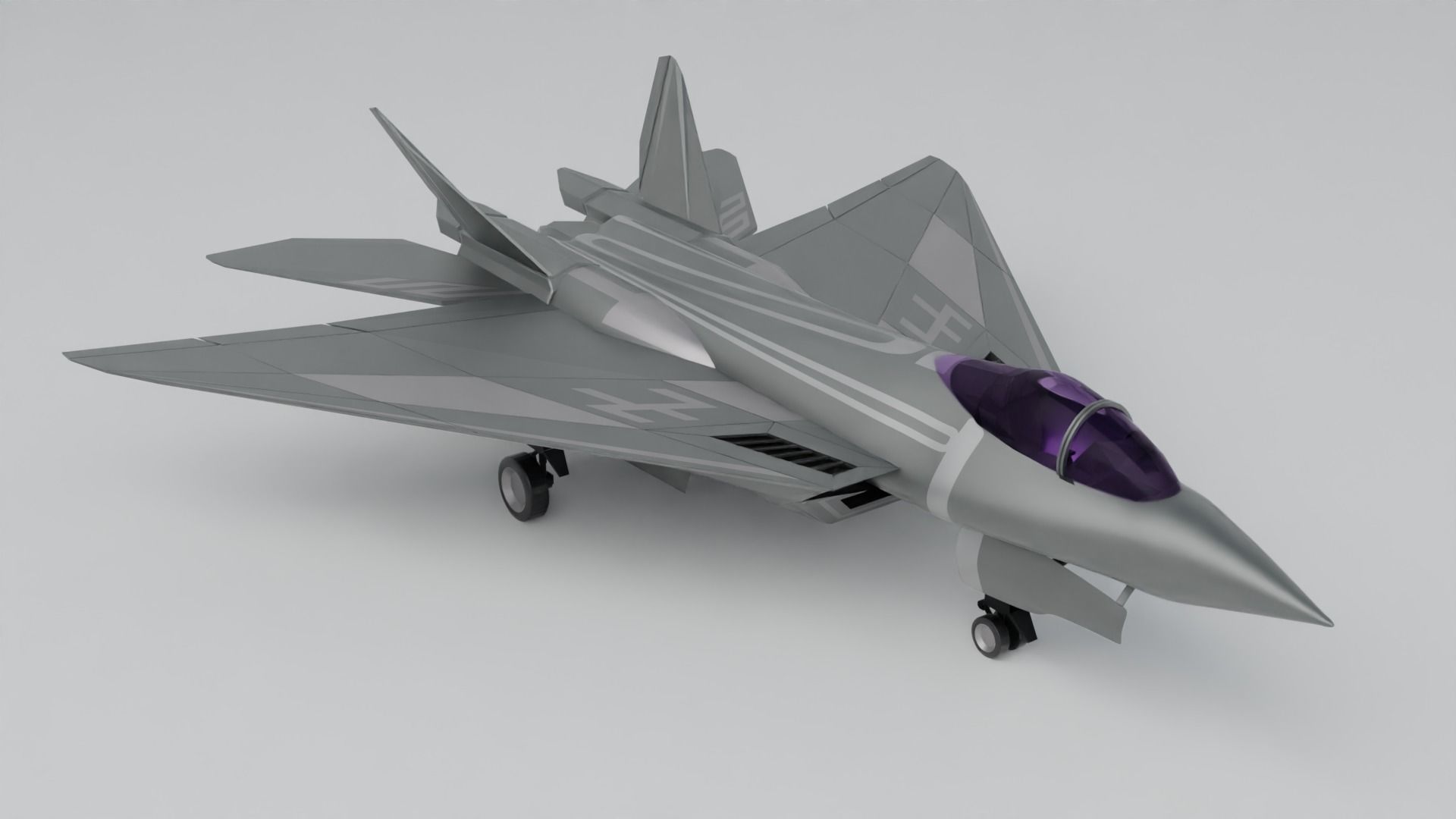 Q 01 Stealth Jet Fighter Design 3D model_6