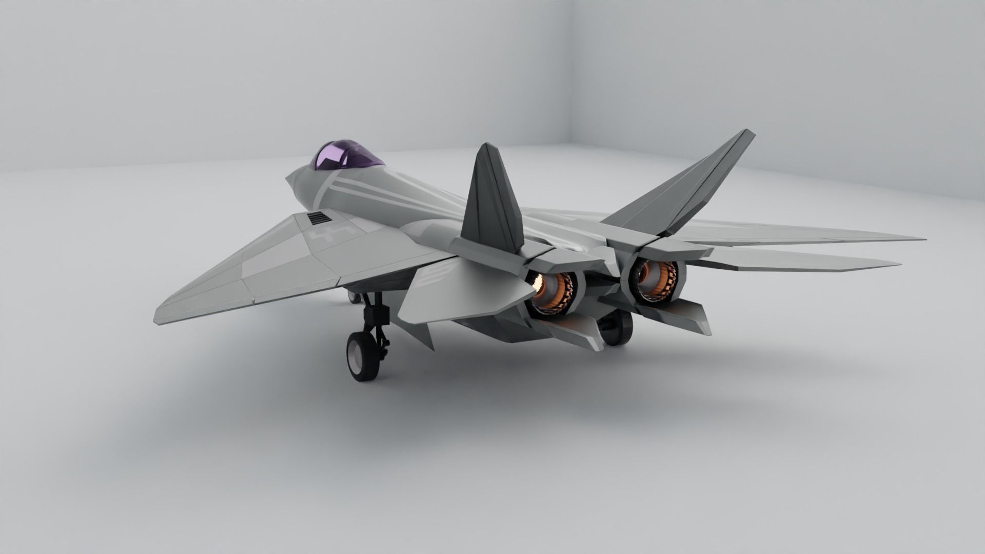Q 01 Stealth Jet Fighter Design 3D model_2