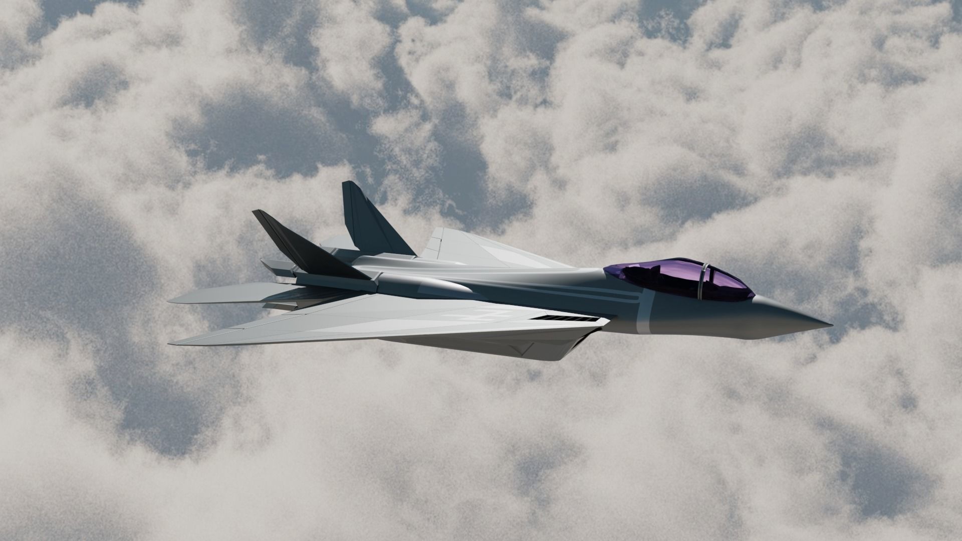 Q 01 Stealth Jet Fighter Design 3D model_17