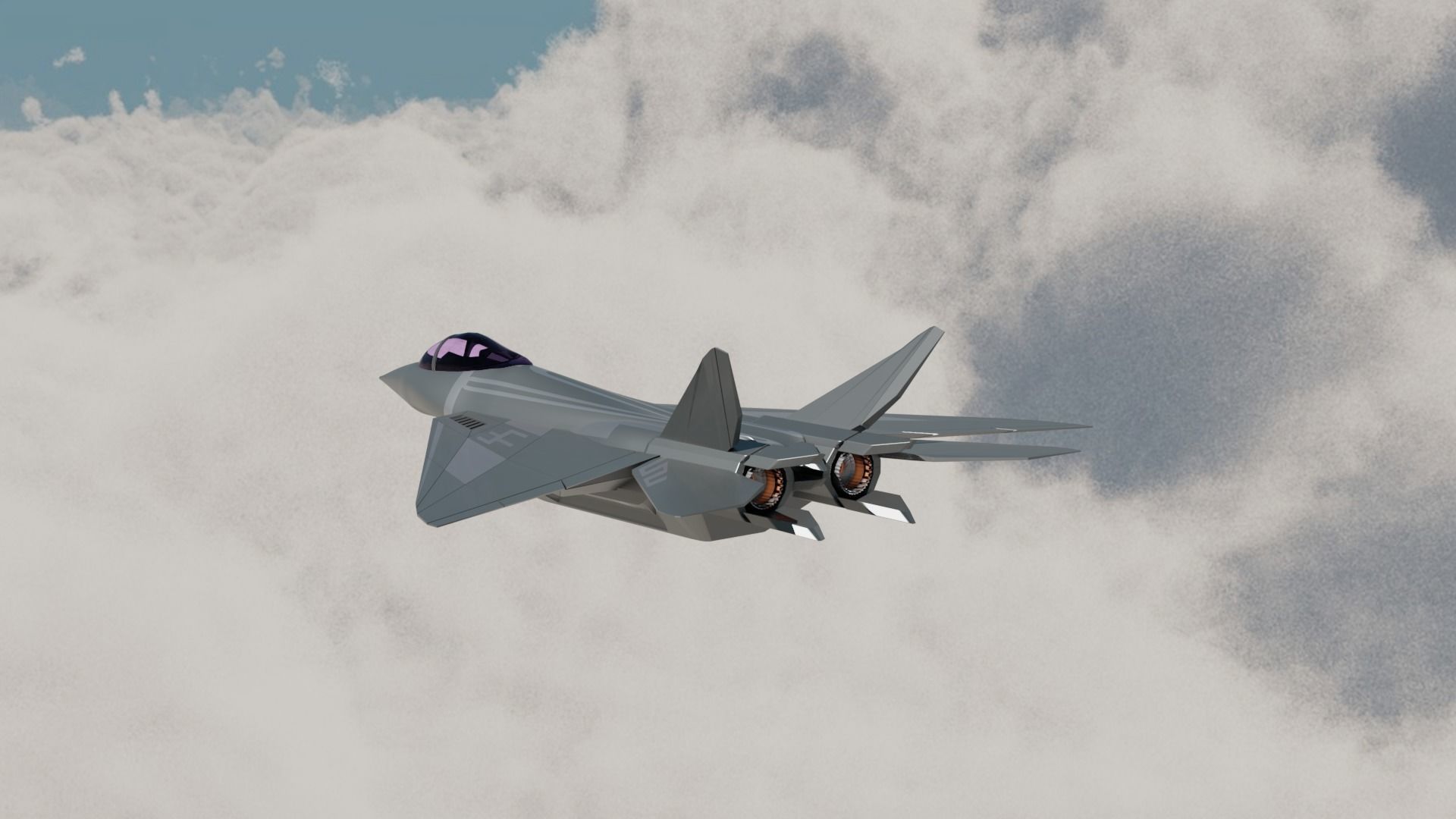 Q 01 Stealth Jet Fighter Design 3D model_13