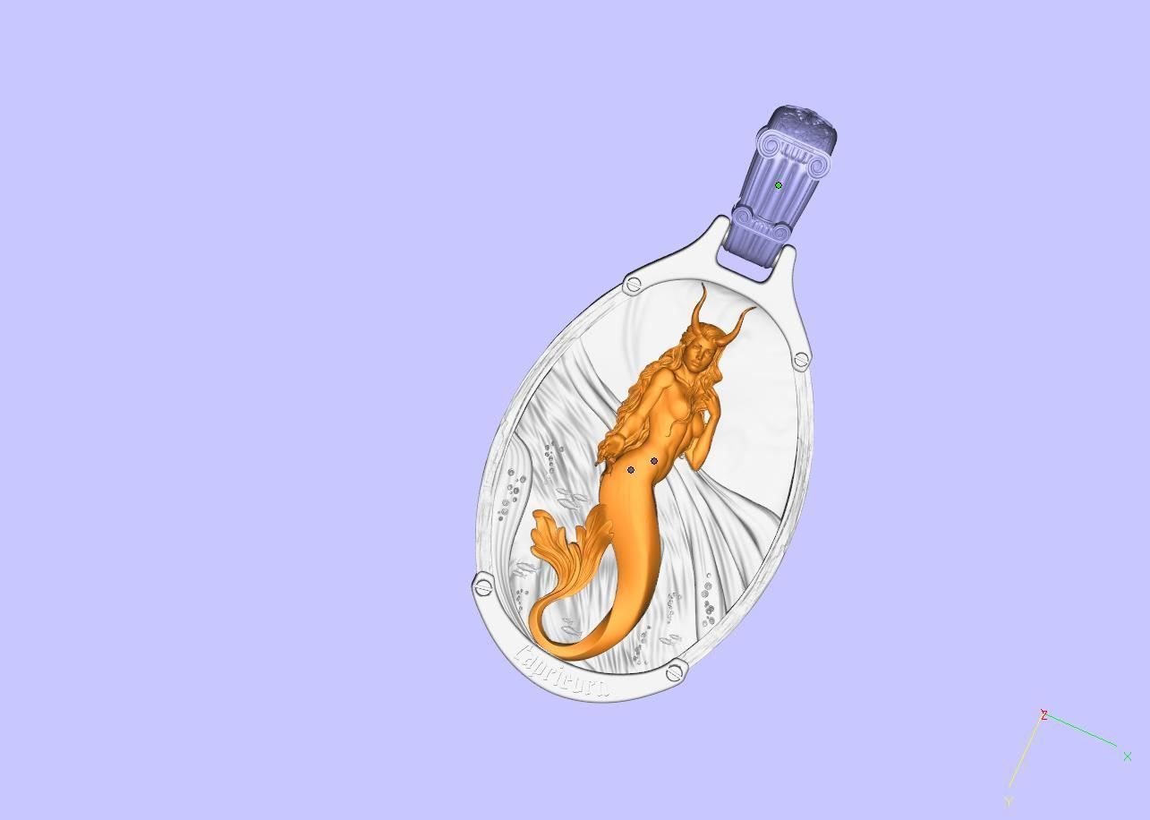 Capricorn zodiac  pendant 3D print model_2