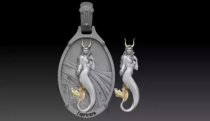 Capricorn zodiac  pendant 3D print model