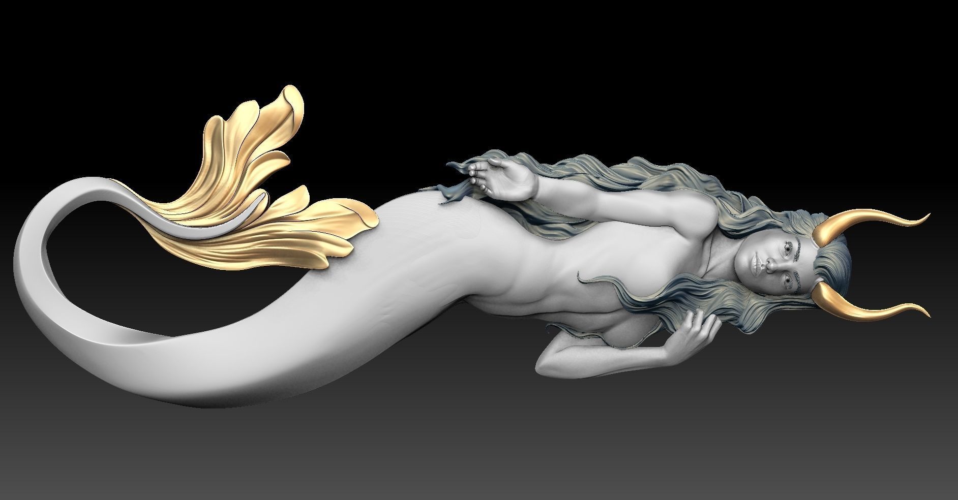 Capricorn zodiac  pendant 3D print model_1