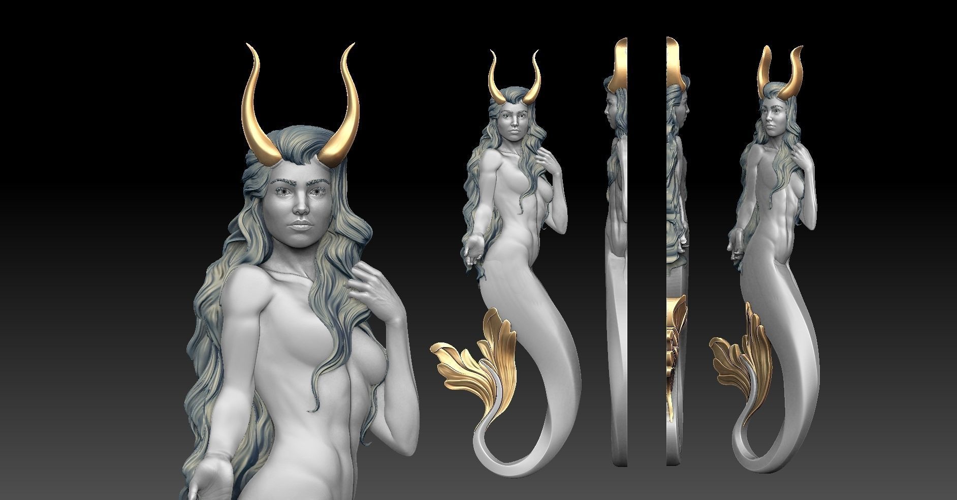 Capricorn zodiac  pendant 3D print model_8