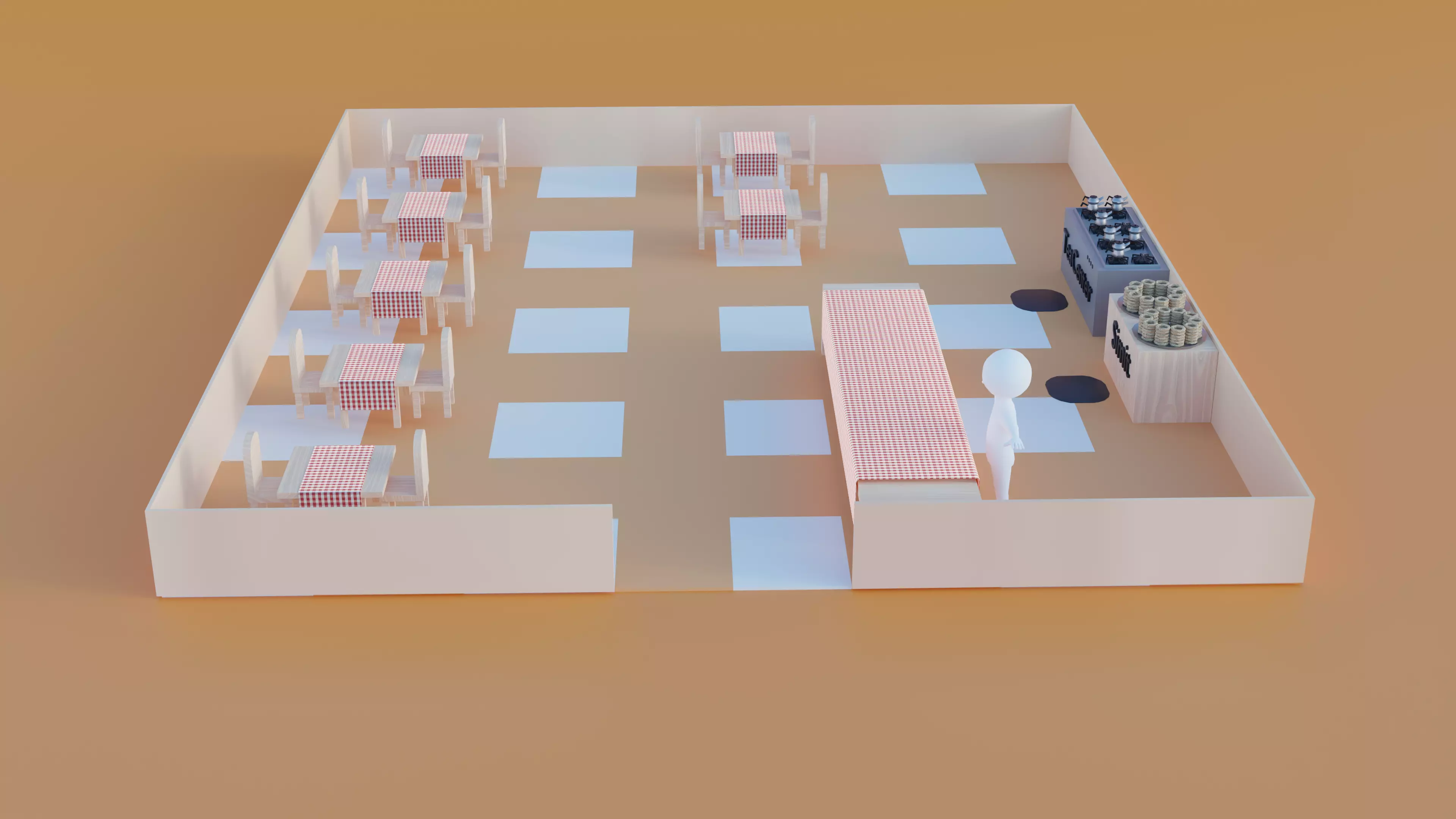 TeaCafe Free low-poly 3D model_0