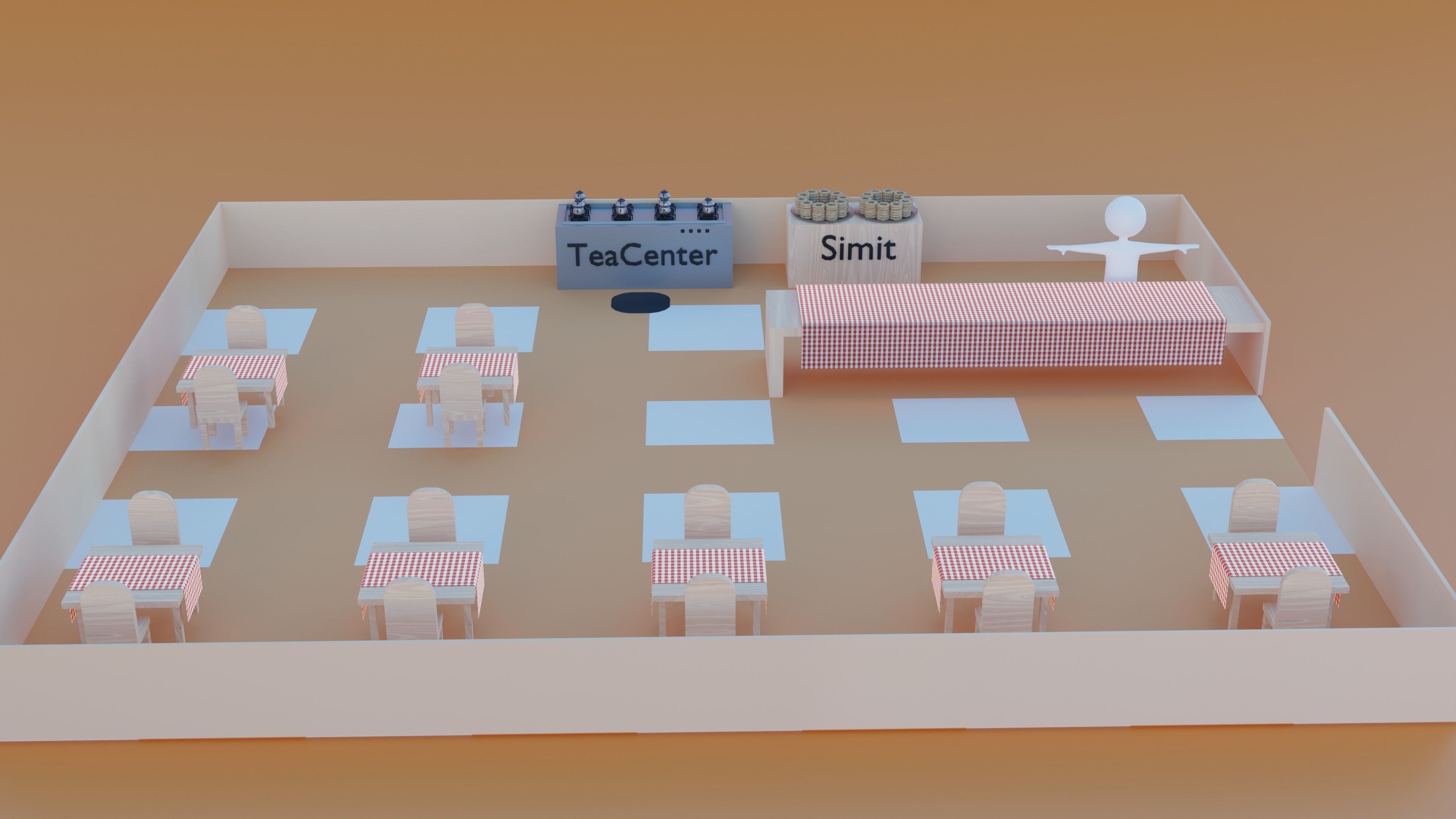 TeaCafe Free low-poly 3D model_4