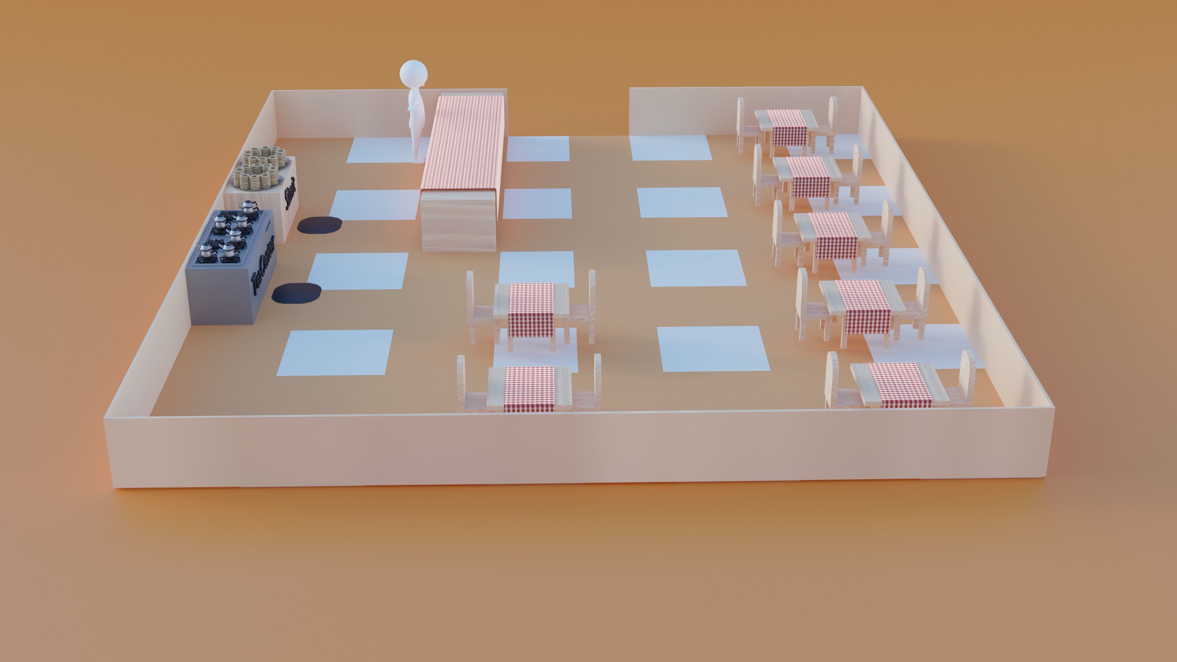 TeaCafe Free low-poly 3D model_2