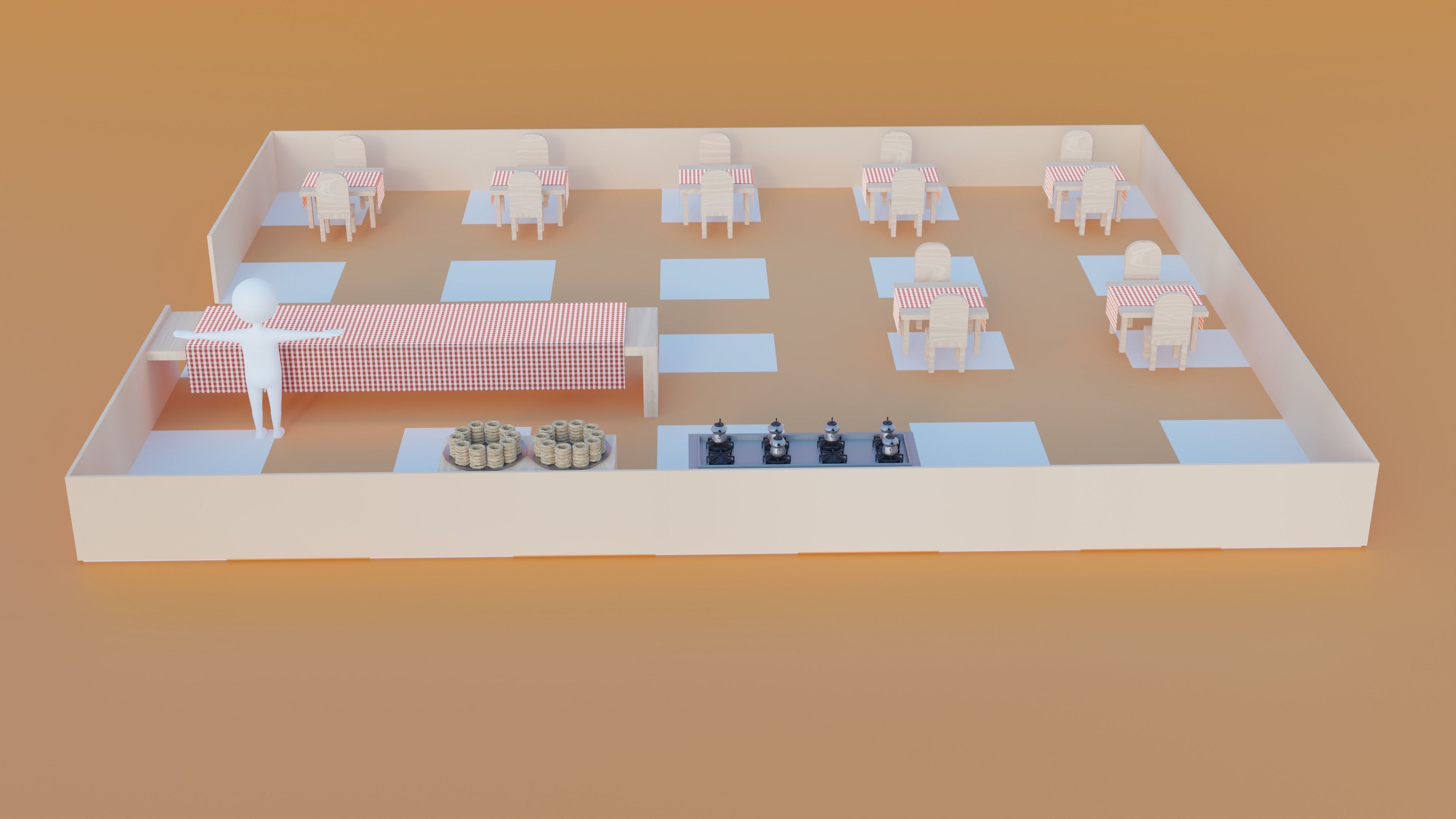 TeaCafe Free low-poly 3D model_1