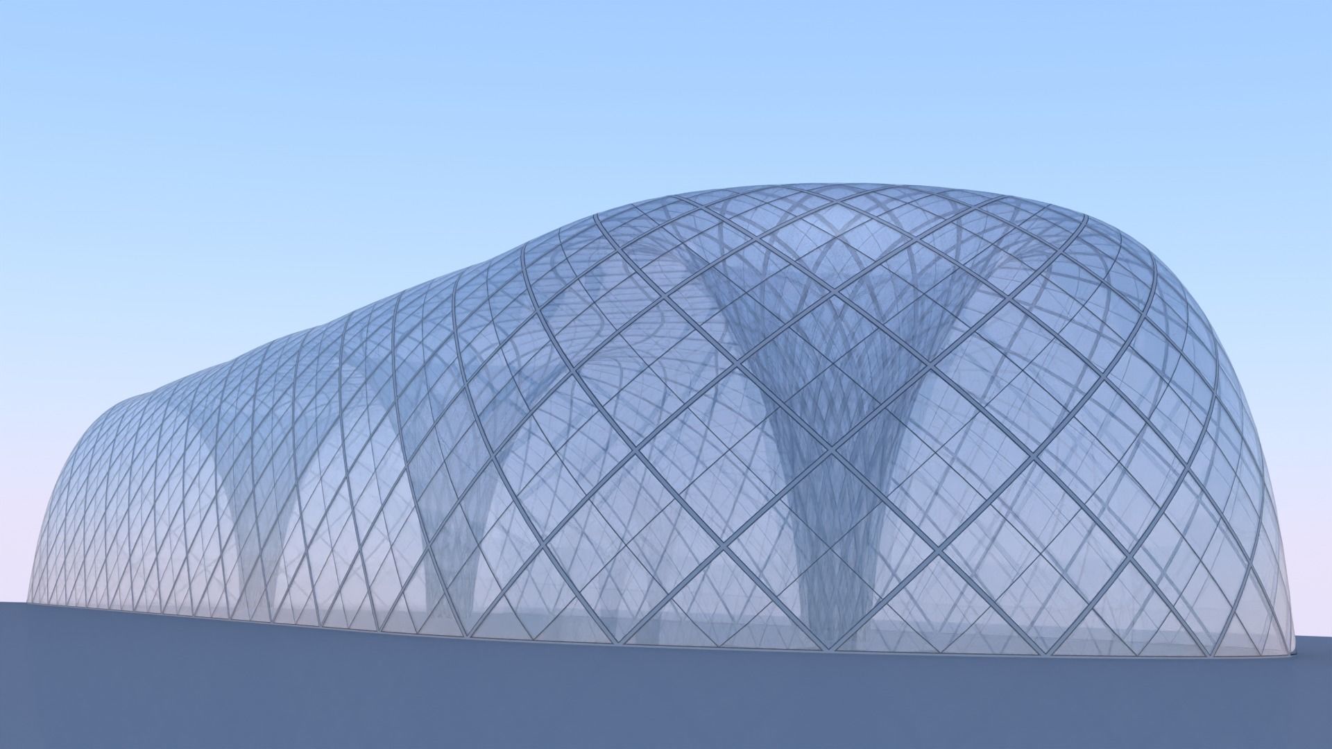 Glass building II 3D model_2