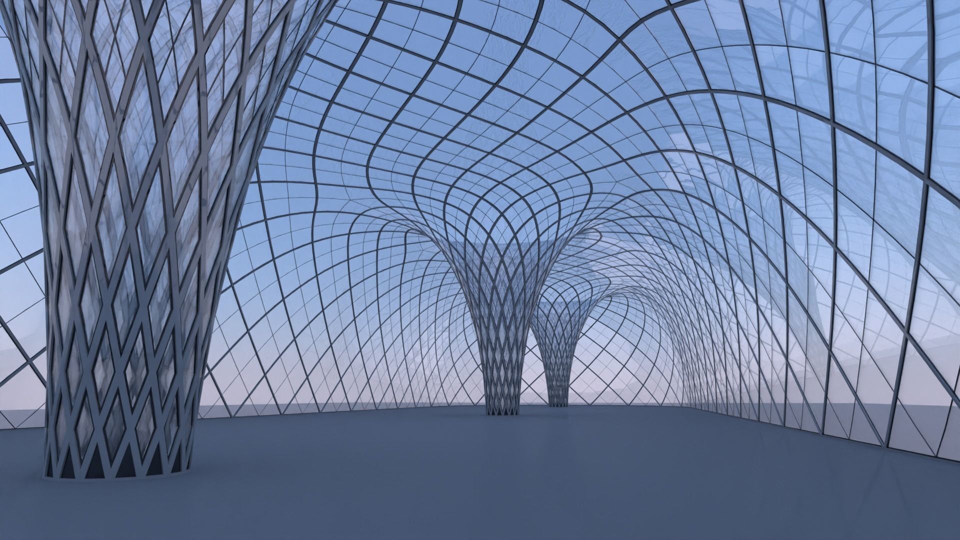 Glass building II 3D model_4