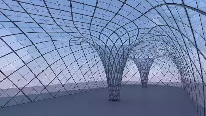 Glass building II 3D model