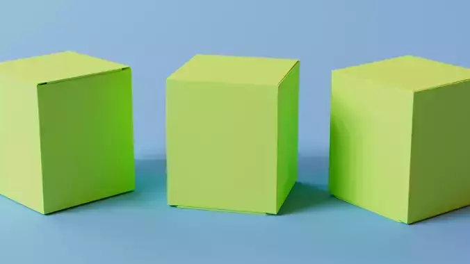 Square Packaging Box 3D Model 3D model
