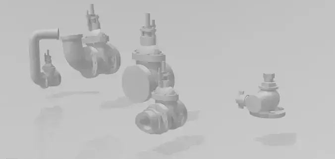 Set of random valves and knobs