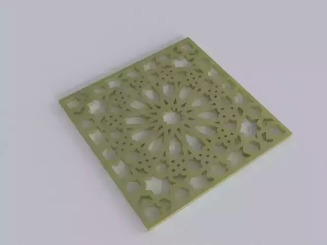 Islamic architectural panel 3D model Islamic architectural panel 3D model