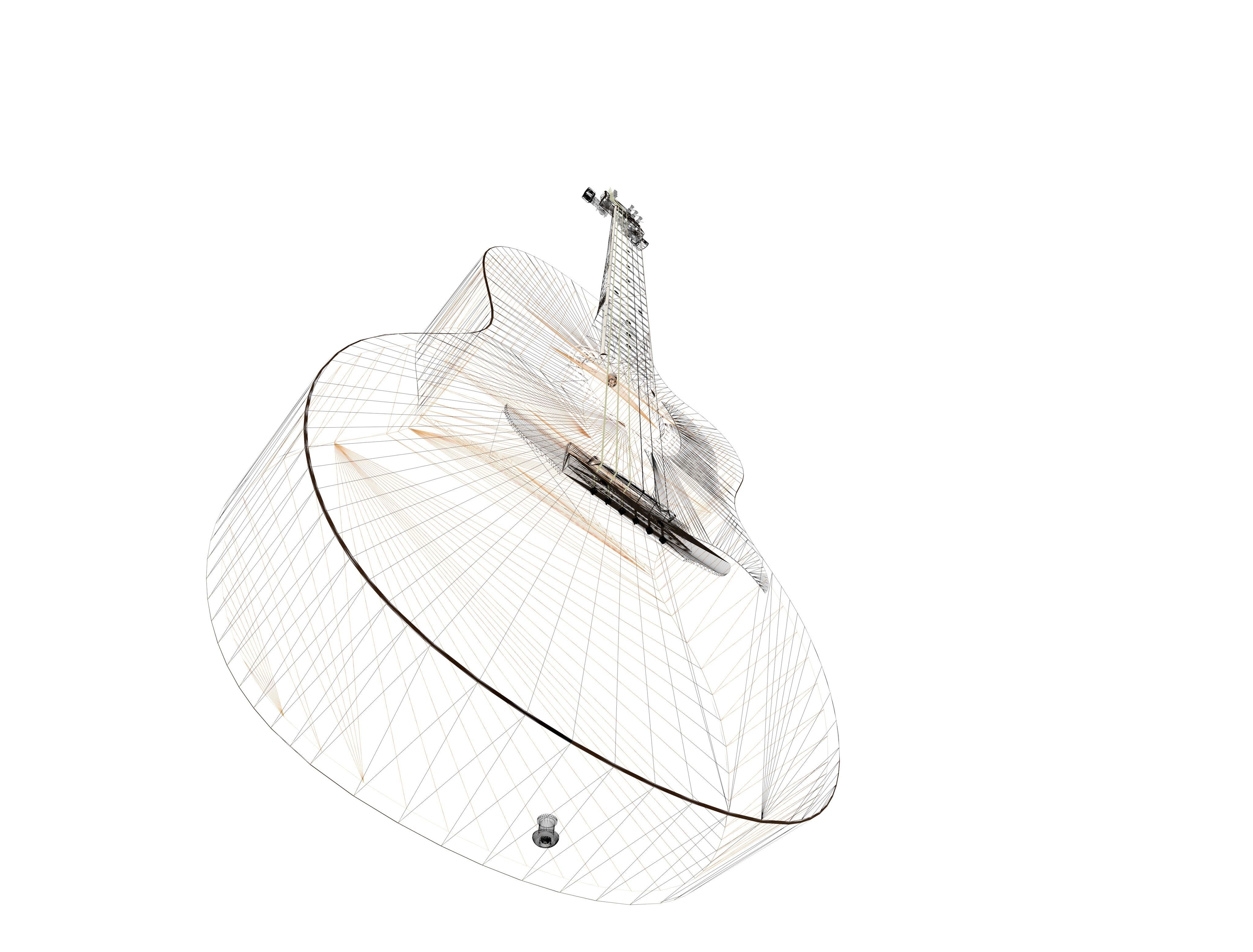 Acoustic guitar 6 strings 3D model_5