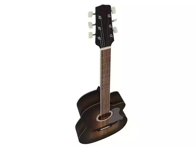 Acoustic guitar 6 strings 3D model
