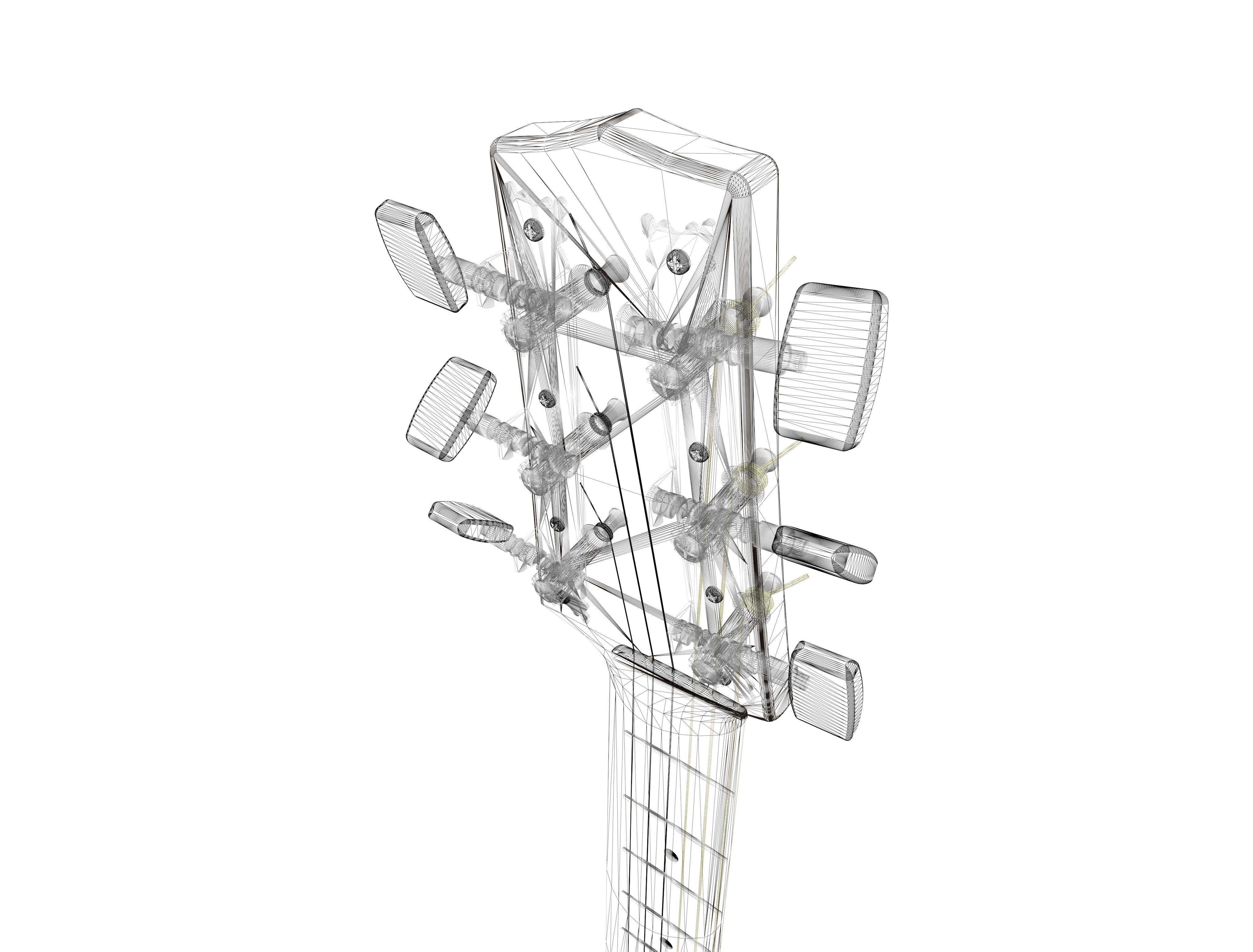 Acoustic guitar 6 strings 3D model_14