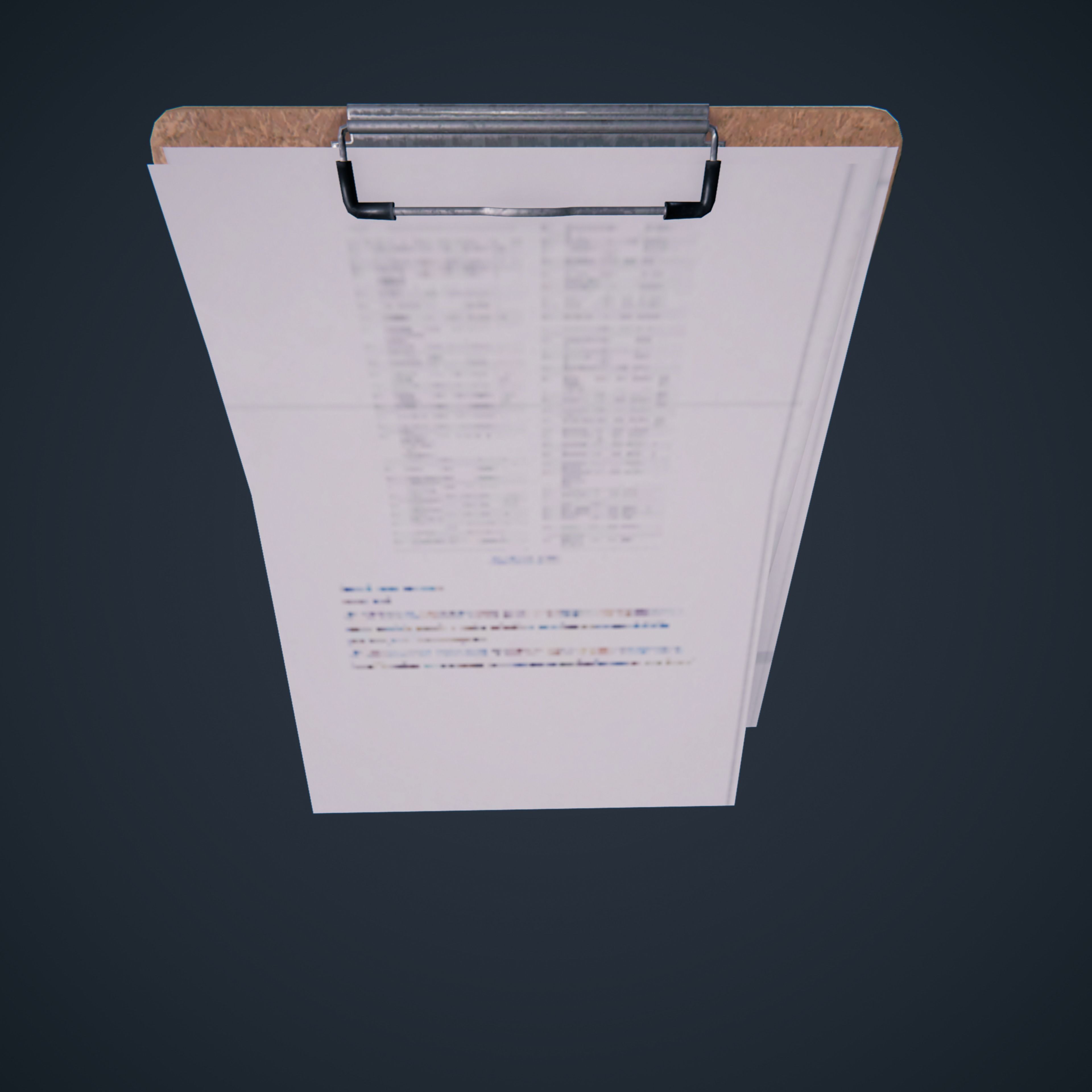Clipboard Classroom office HDRP Low-poly 3D model_13