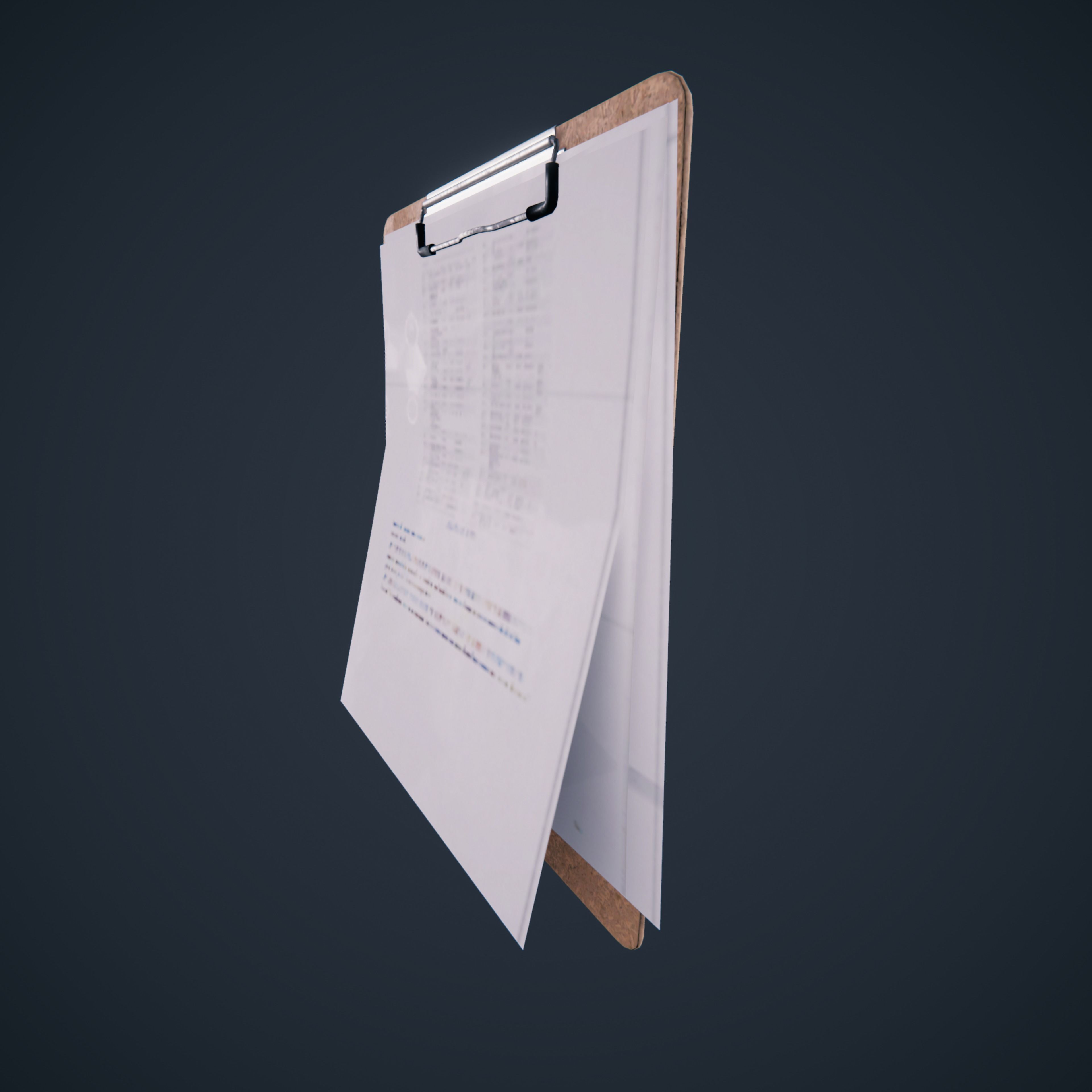 Clipboard Classroom office HDRP Low-poly 3D model_11