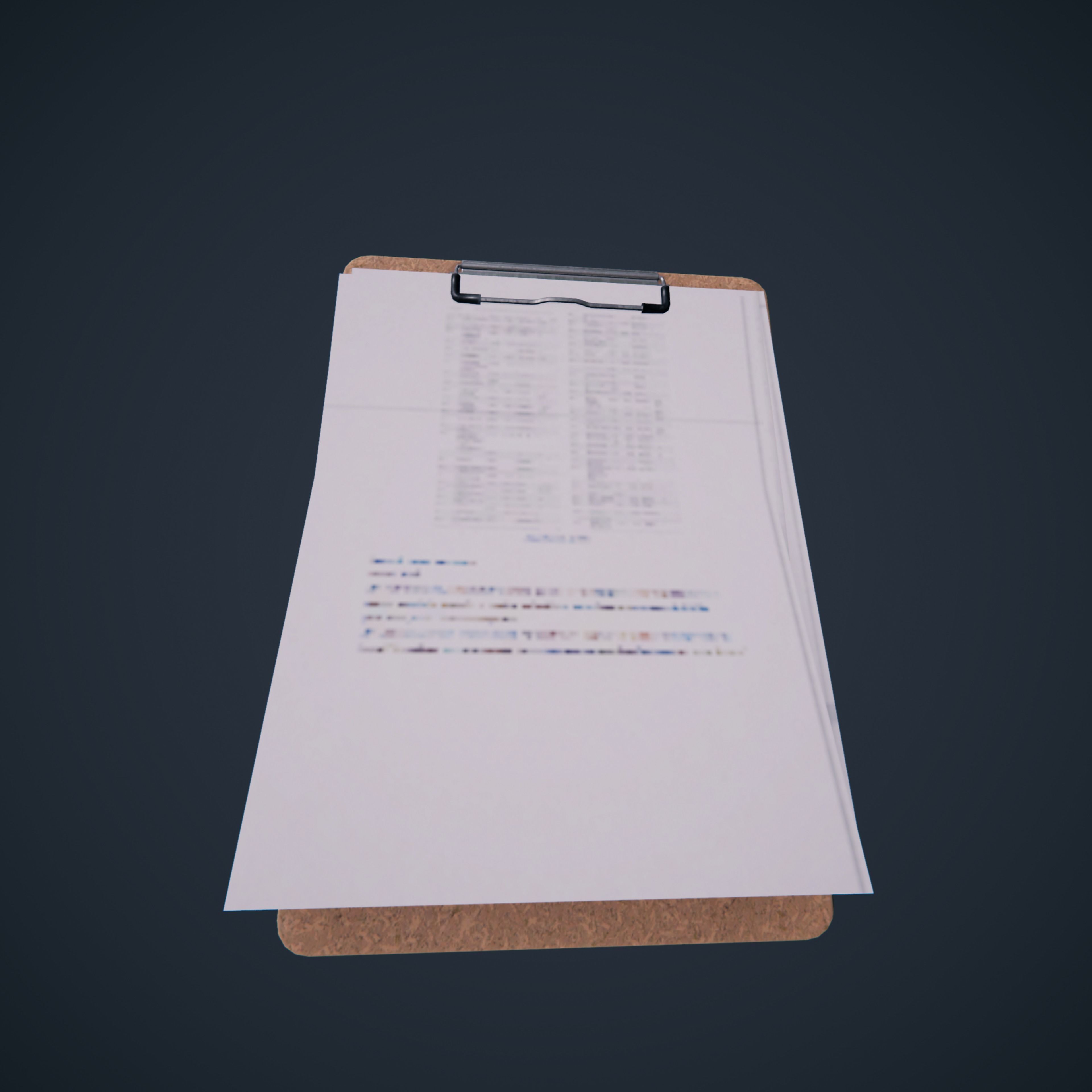 Clipboard Classroom office HDRP Low-poly 3D model_14