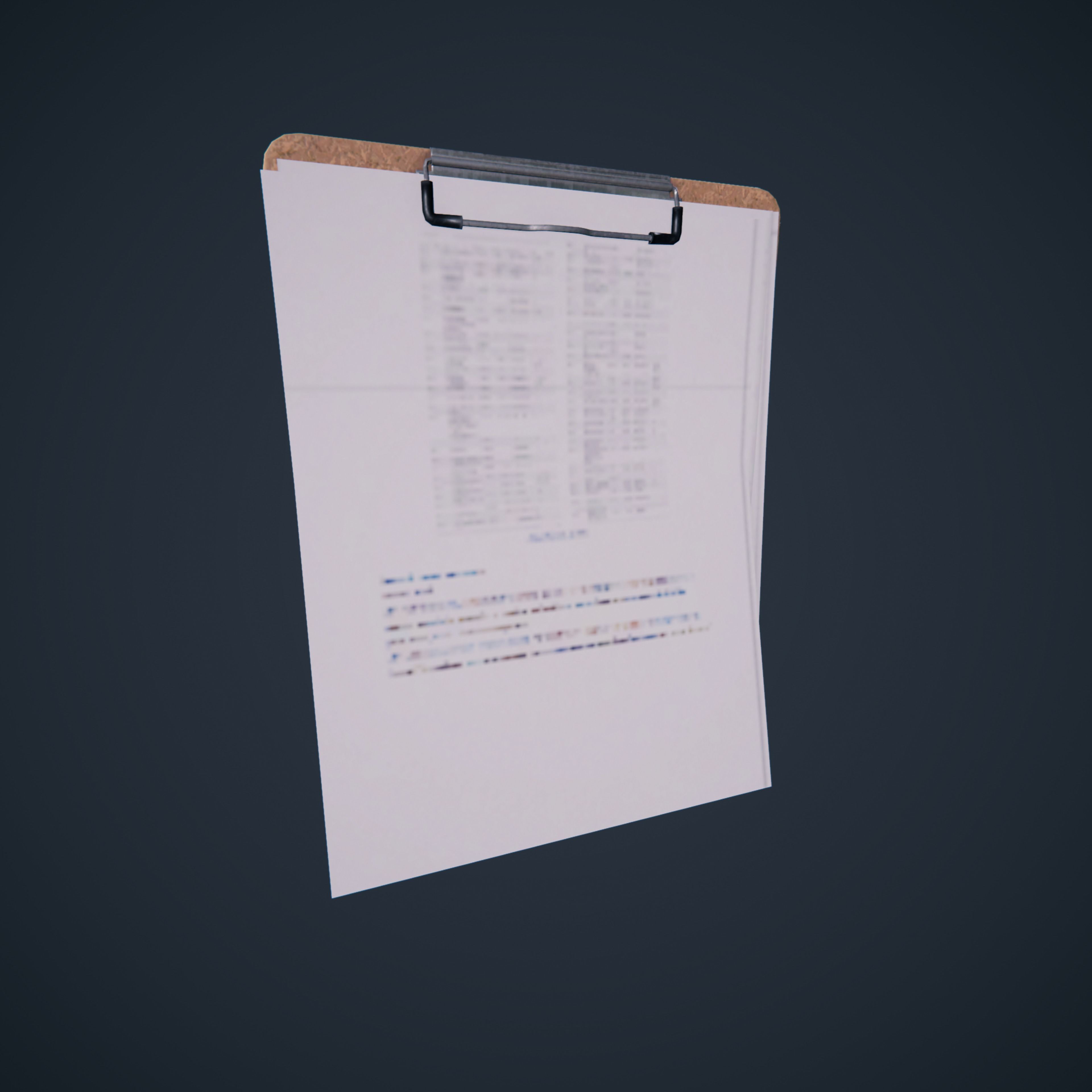 Clipboard Classroom office HDRP Low-poly 3D model_12