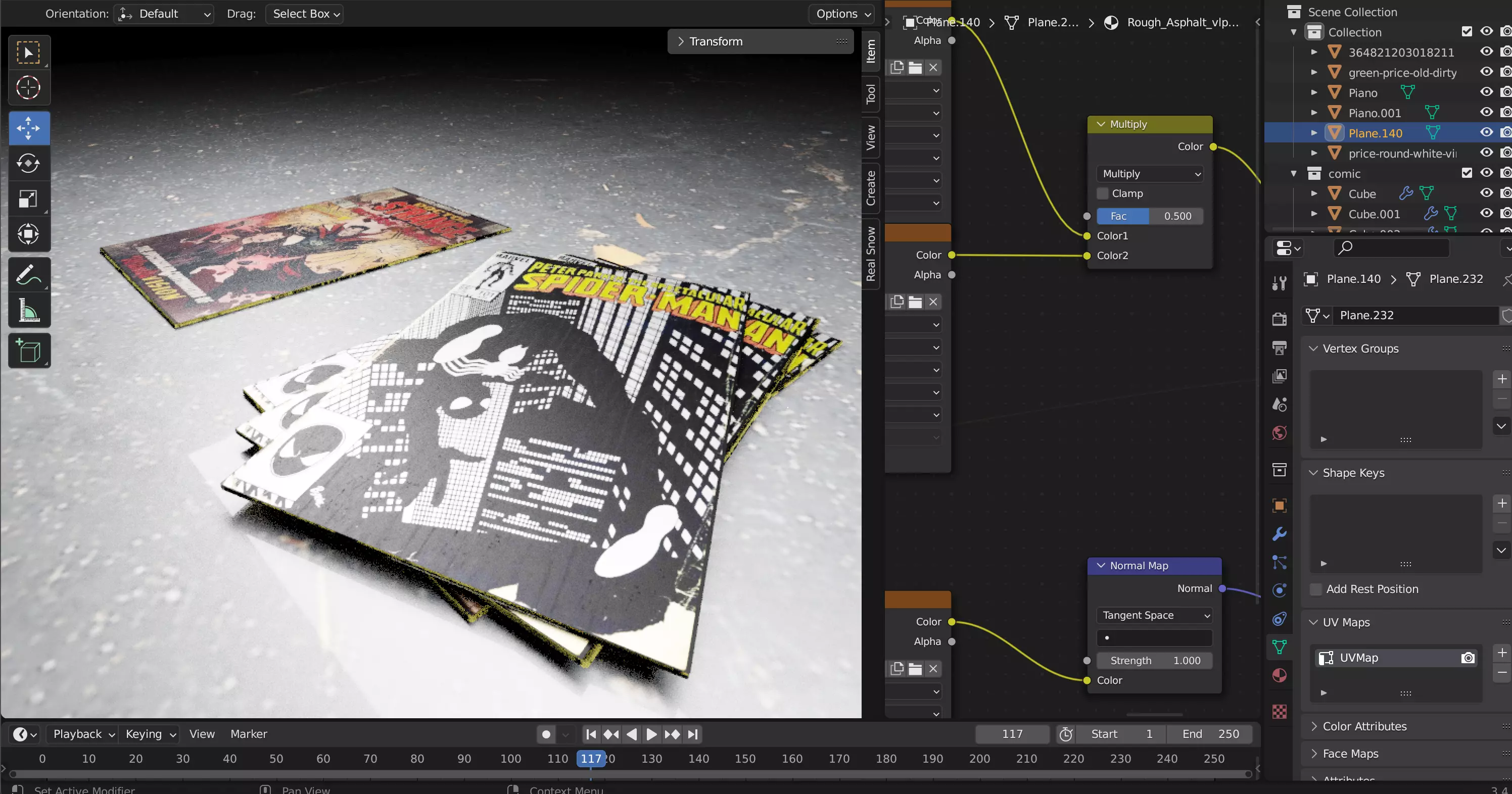 COMIC BOOK front and back Free 3D model