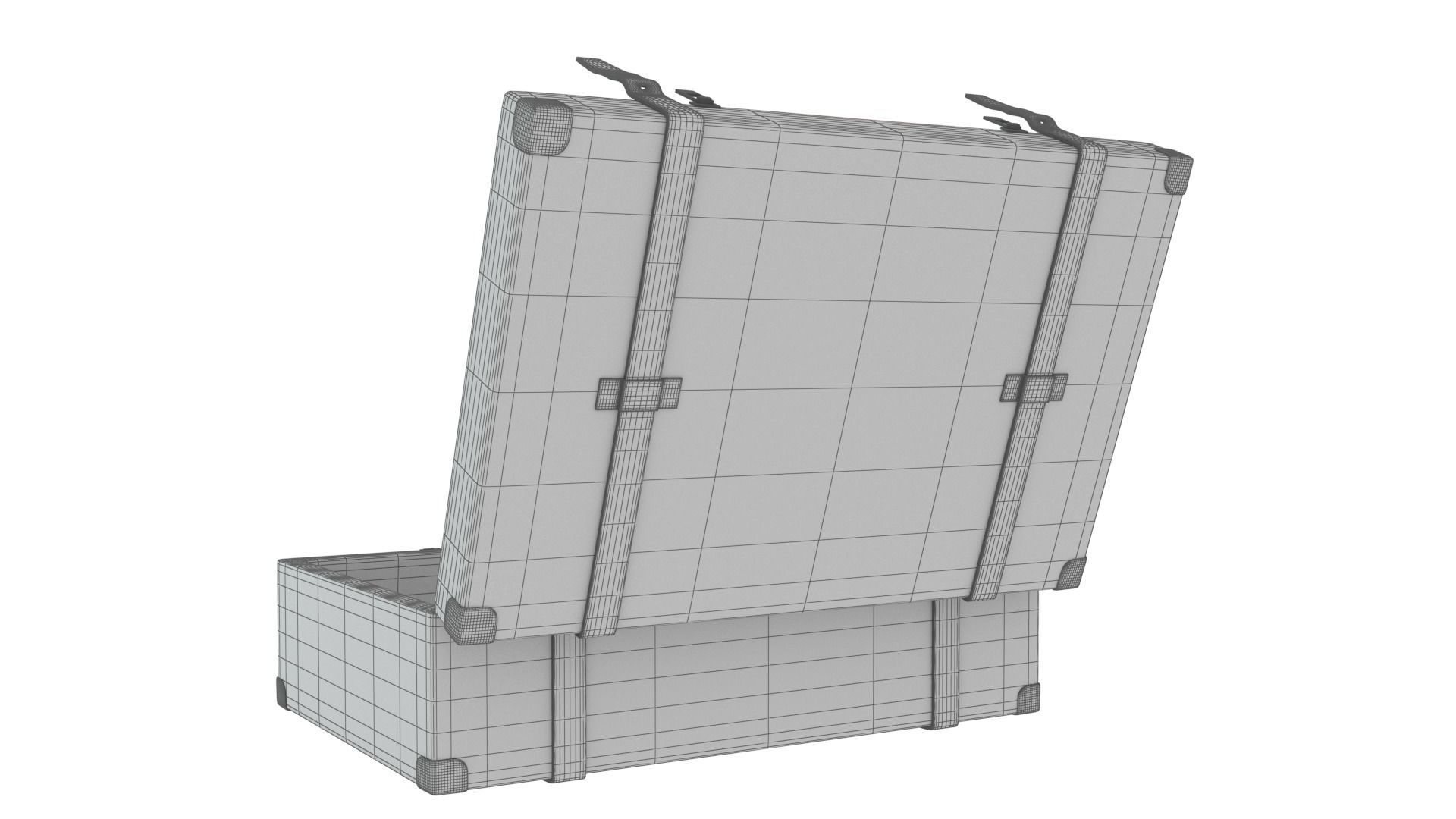 Vintage Leather Suitcase PBR Low-poly 3D model_27