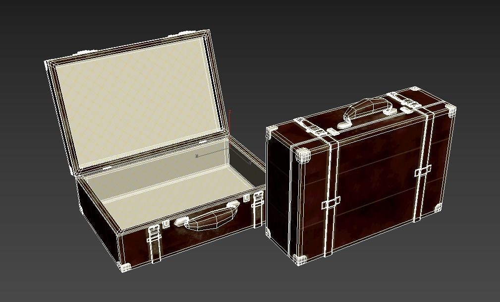 Vintage Leather Suitcase PBR Low-poly 3D model_20