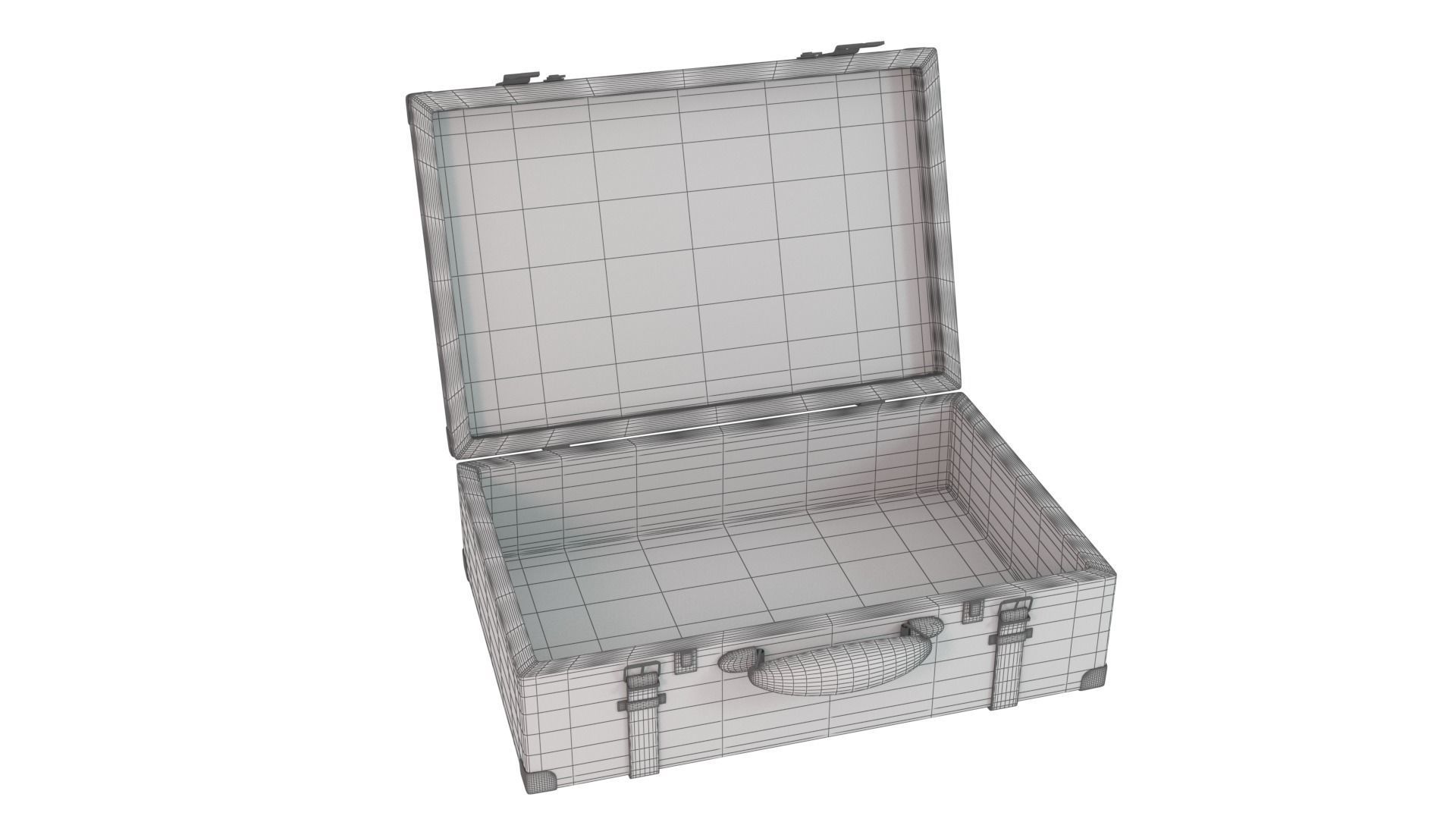 Vintage Leather Suitcase PBR Low-poly 3D model_26