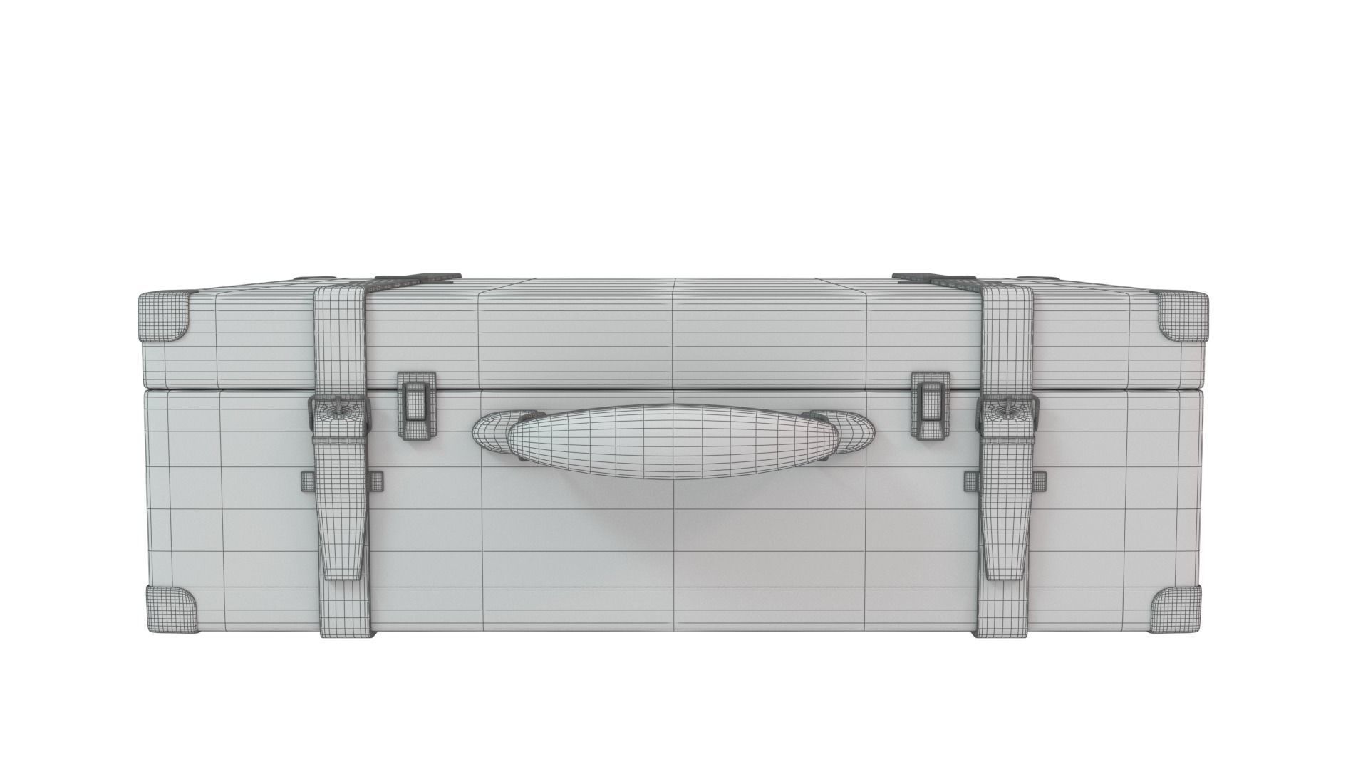 Vintage Leather Suitcase PBR Low-poly 3D model_29