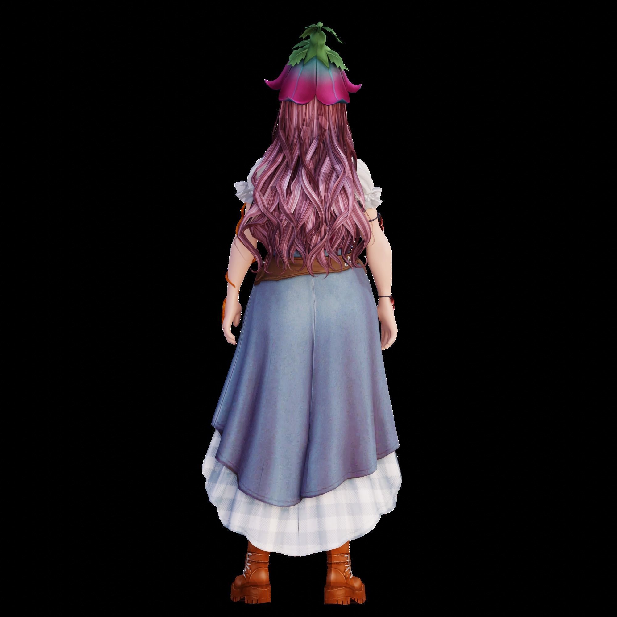 Adorable Farm Character Pixar Style  Low-poly 3D model_29