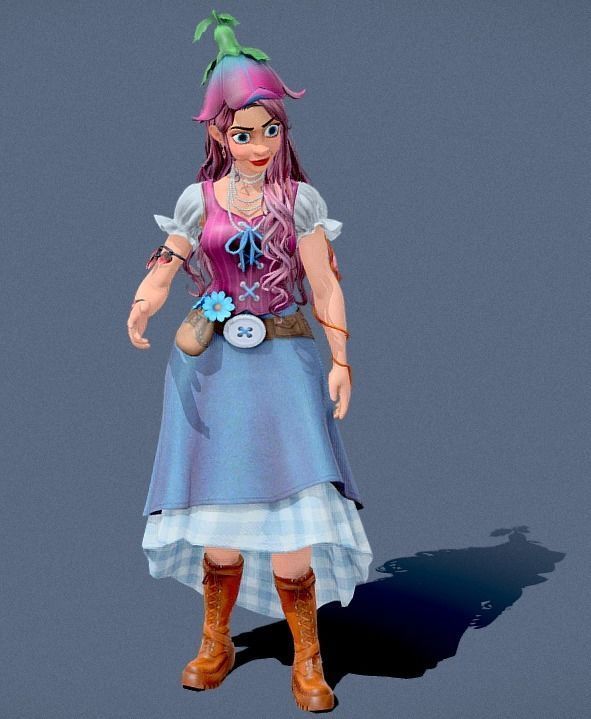 Adorable Farm Character Pixar Style  Low-poly 3D model_14