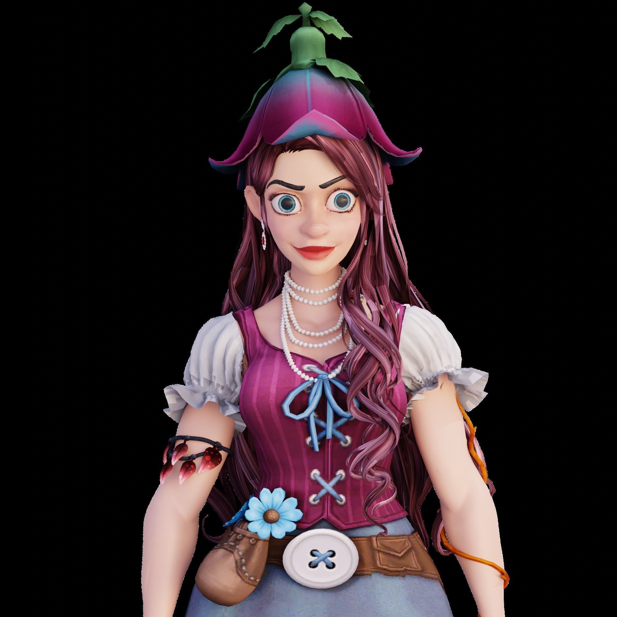 Adorable Farm Character Pixar Style  Low-poly 3D model_32