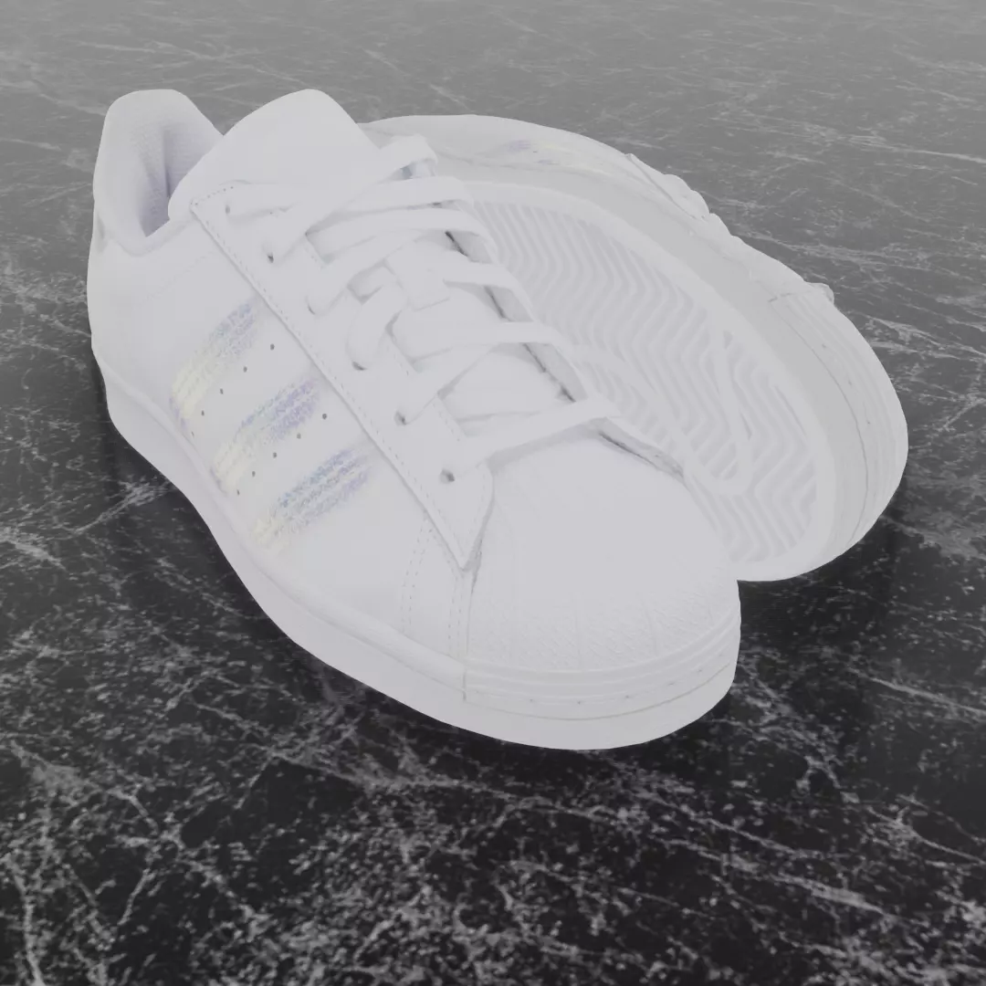 ADIDAS 3D SHOES - WHITE - SUPERSTAR SERIES Low-poly 3D model_0
