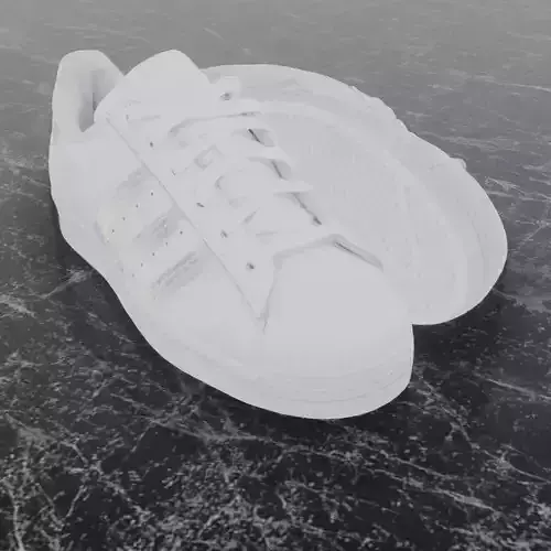 ADIDAS 3D SHOES - WHITE - SUPERSTAR SERIES Low-poly 3D model