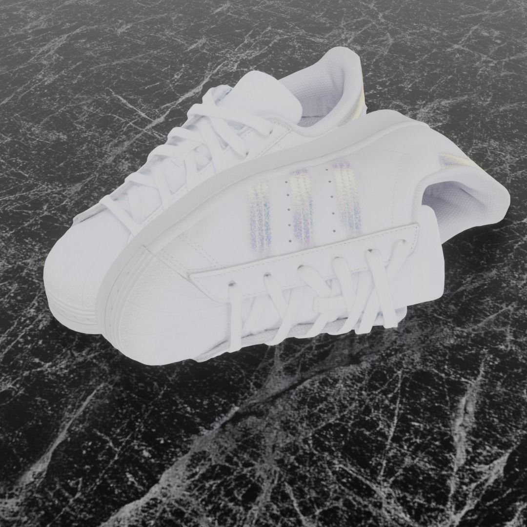ADIDAS 3D SHOES - WHITE - SUPERSTAR SERIES Low-poly 3D model_1