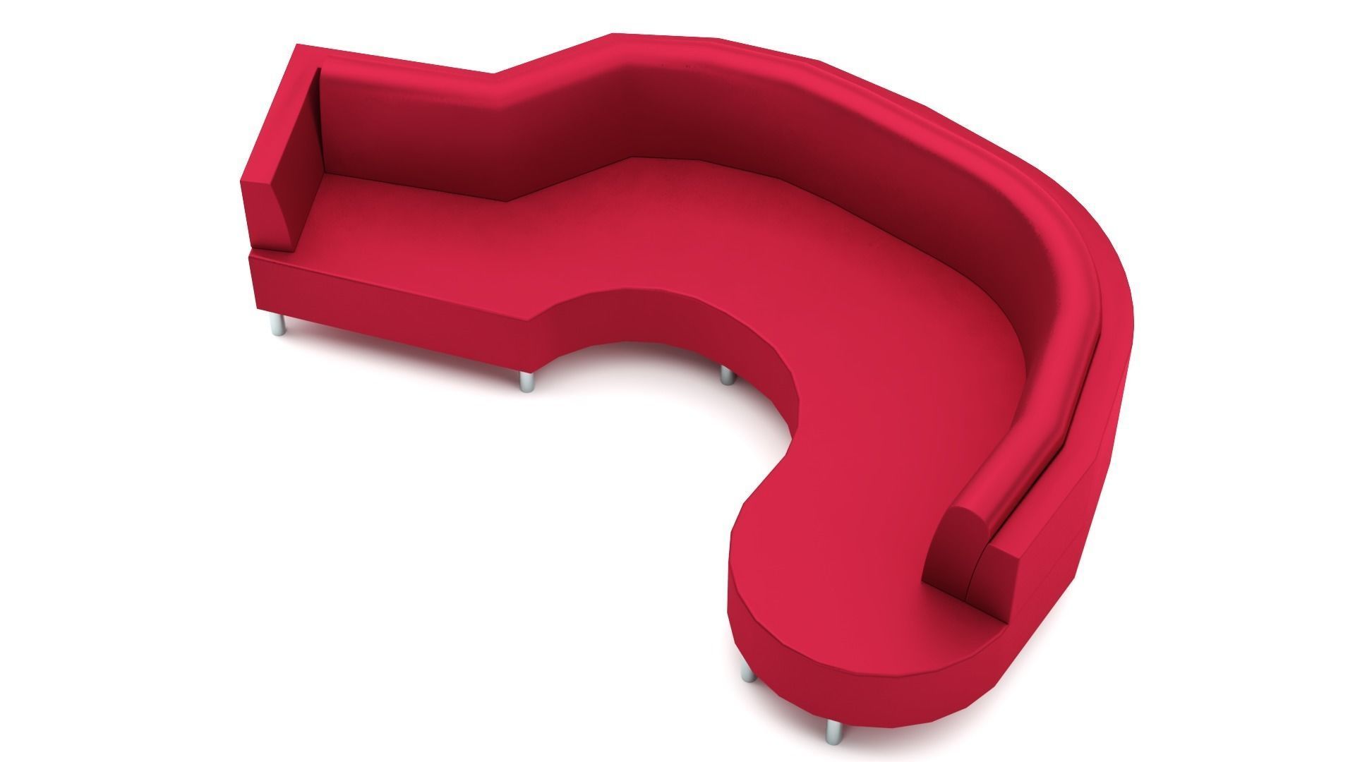 Red velvet corner sofa Emmanuelle 3D model CGTrader