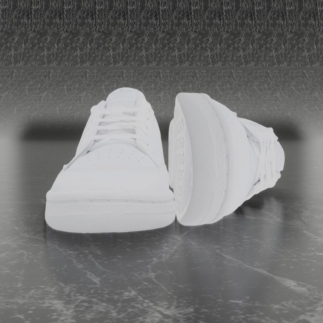 Adidas 3D Shoes - White - Ortholite Series Low-poly 3D model_7