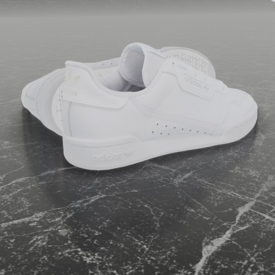 Adidas 3D Shoes - White - Ortholite Series Low-poly 3D model_3