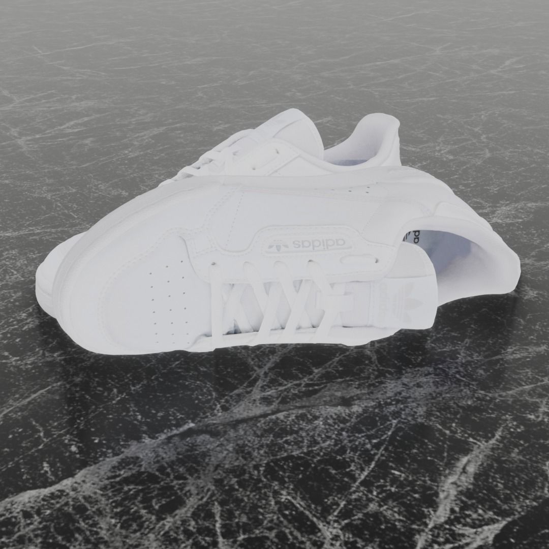 Adidas 3D Shoes - White - Ortholite Series Low-poly 3D model_1