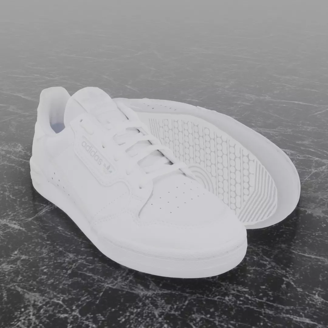 Adidas 3D Shoes - White - Ortholite Series Low-poly 3D model_0
