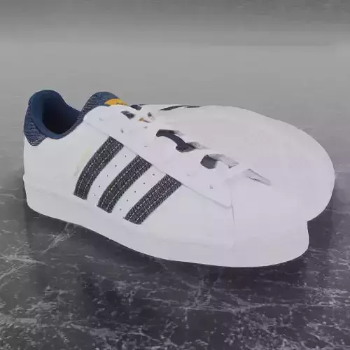 Adidas 3D Shoes - White - Blue SuperStar Series