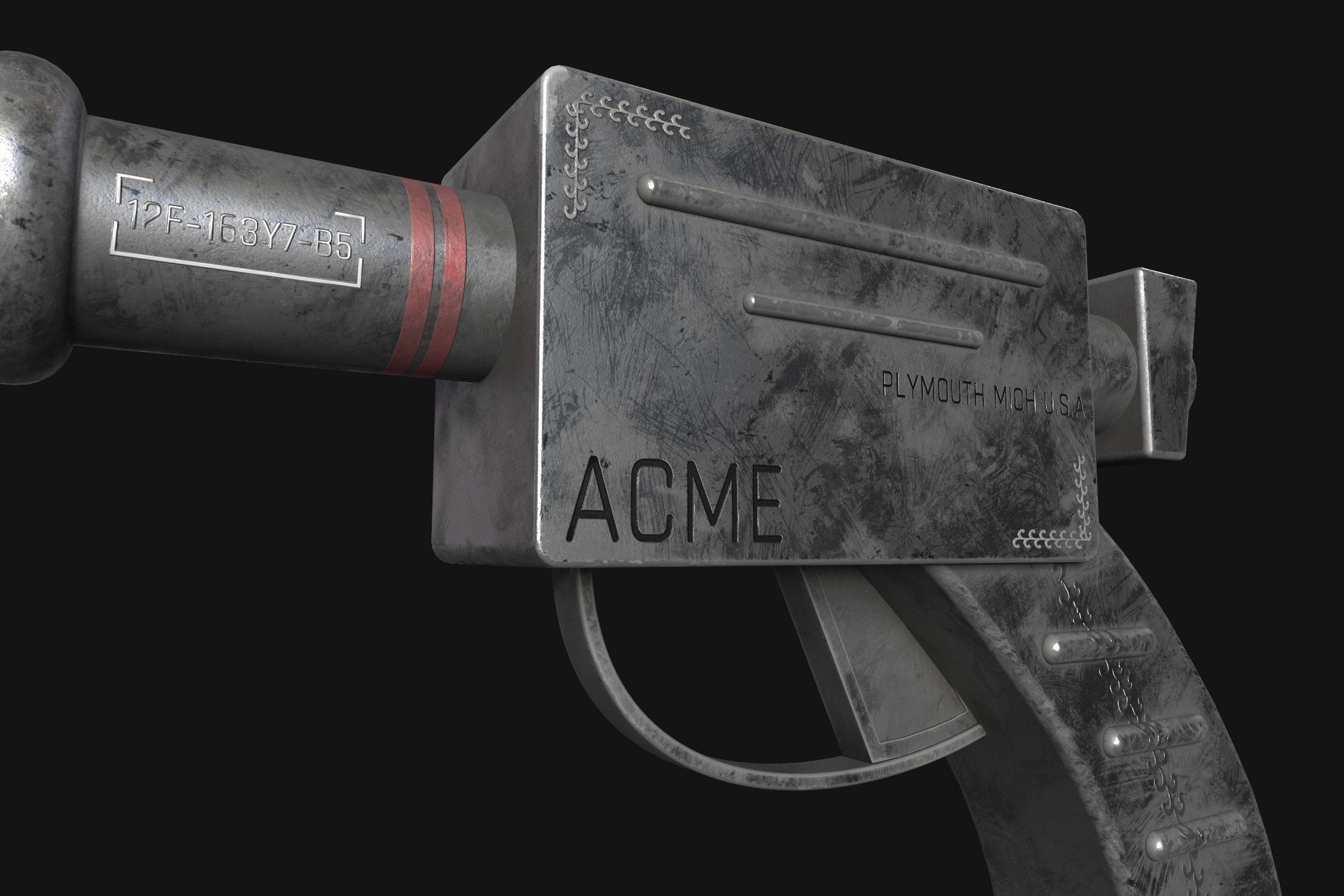 sci fi ray gun Free low-poly 3D model_8