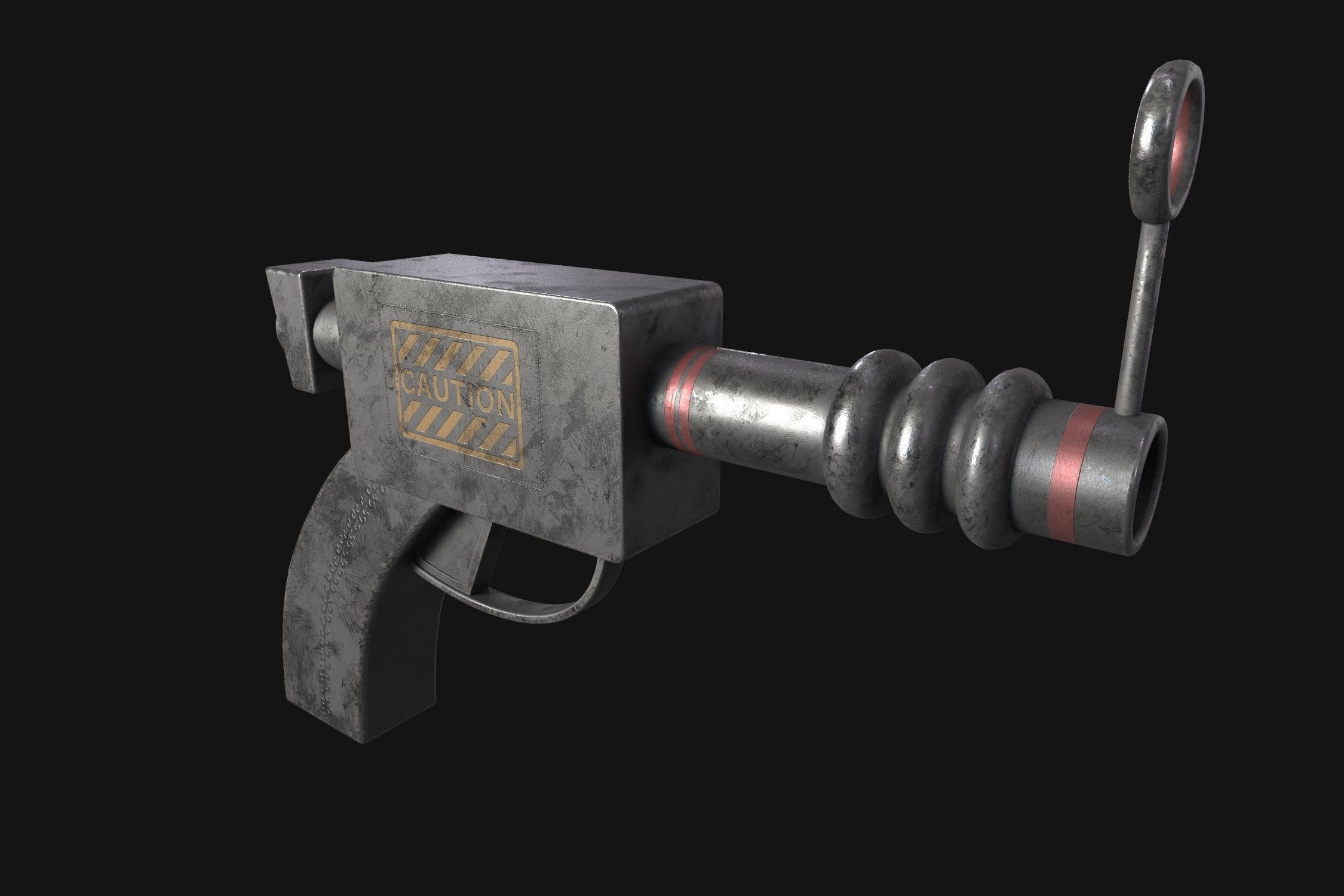 sci fi ray gun Free low-poly 3D model_15