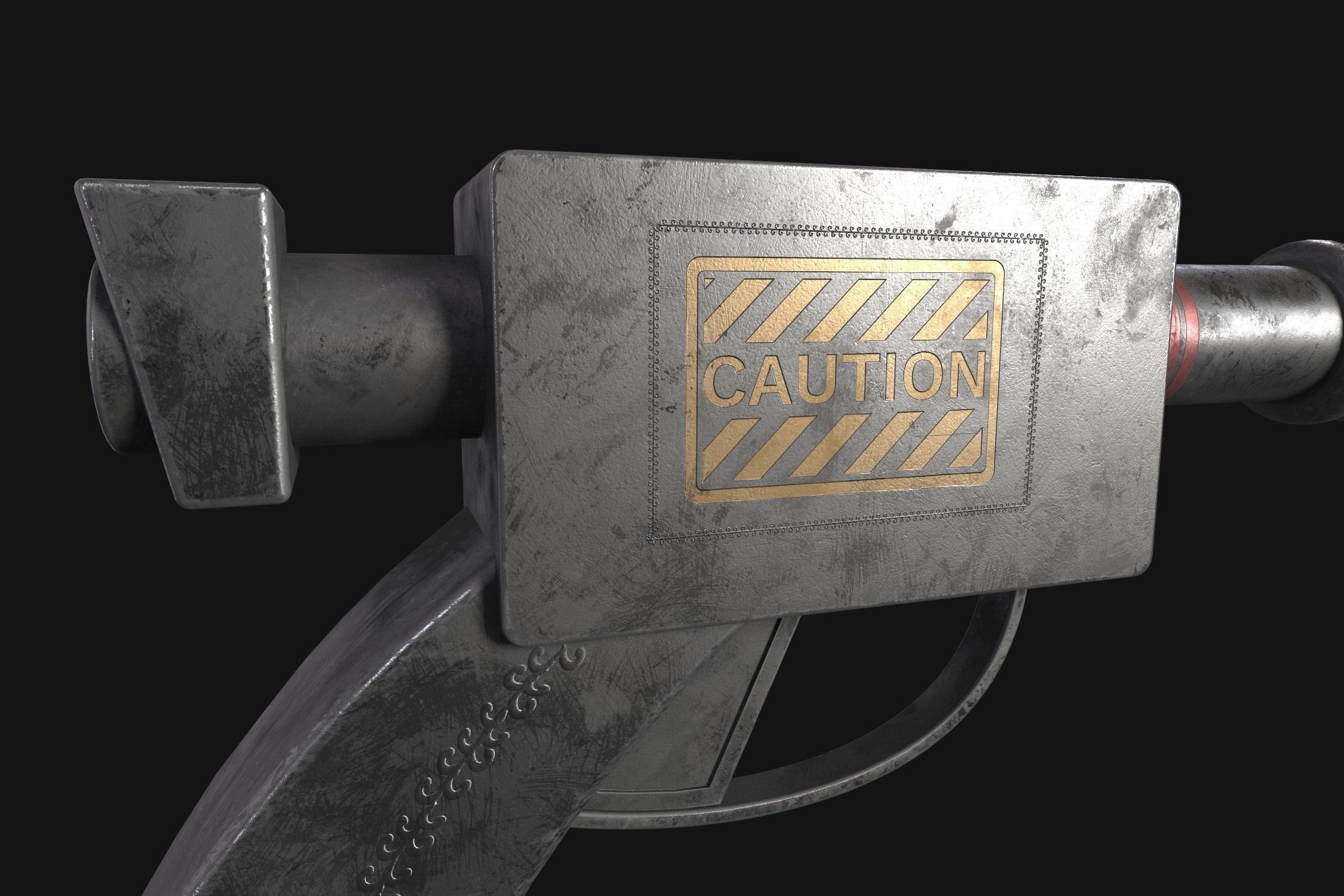 sci fi ray gun Free low-poly 3D model_11